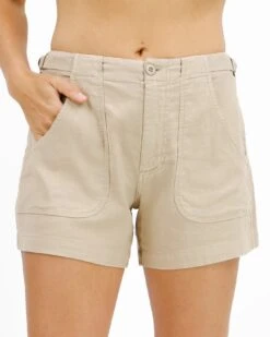 Khaki Linen Shorts -Active Aura Shop LinenShorts Khaki 1
