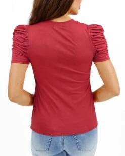 Live-In Ruched Sleeve Desert Clay Top -Active Aura Shop LiveInRuffleSleeveTop DesertClay 9