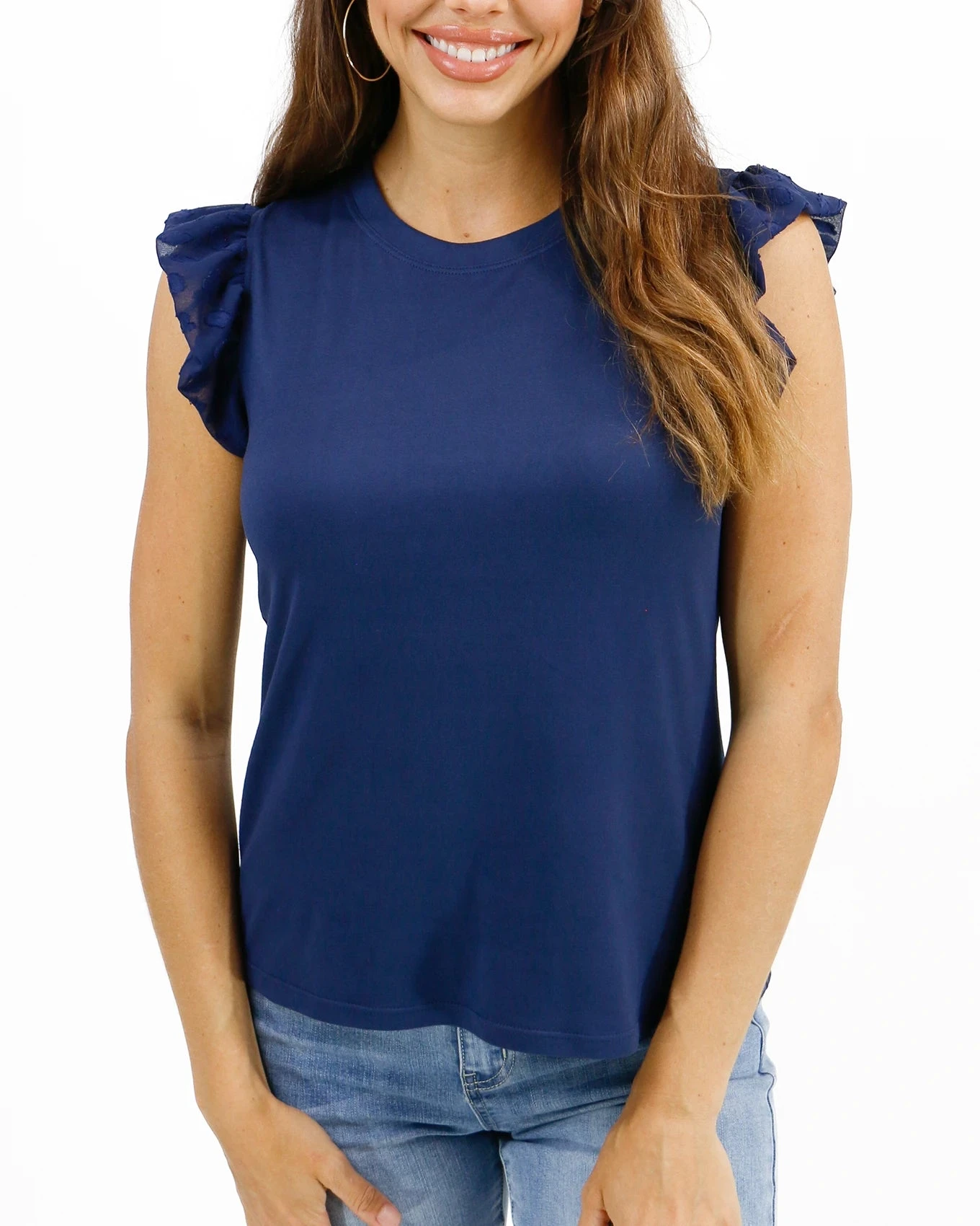 Live-In Navy Ruffle Sleeve Top 9 Live-In Navy Ruffle Sleeve Top - Image 7