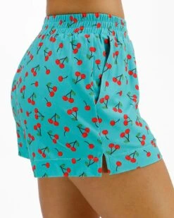 Live-In Short Sleeve Pajama Set In Cherry Print 23 Live-In Short Sleeve Pajama Set In Cherry Print -Active Aura Shop LiveInShortSleevePajamaSet Cherry 4