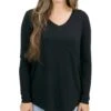 Long Sleeve Perfect Pocket Tee In Black 1 Long Sleeve Perfect Pocket Tee In Black -Active Aura Shop LongSleevePerfectPocketTee Black 1