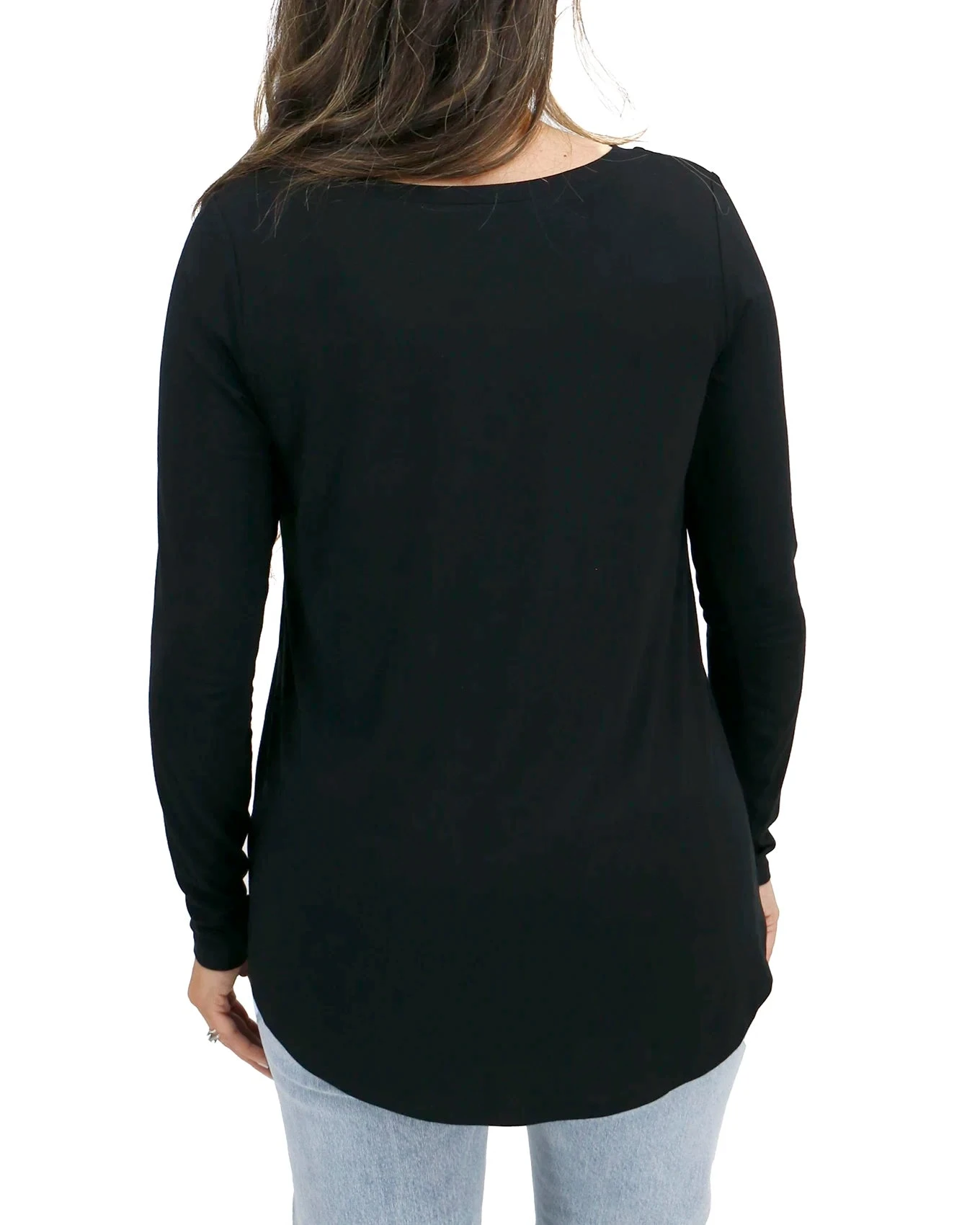 Long Sleeve Perfect Pocket Tee In Black 4 Long Sleeve Perfect Pocket Tee In Black - Image 2