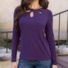 Long Sleeve Mystic Purple Twist Front Top -Active Aura Shop LoveSleeveTwistFrontTop MysticPurple 5