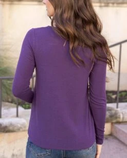 Long Sleeve Mystic Purple Twist Front Top 16 Long Sleeve Mystic Purple Twist Front Top -Active Aura Shop LoveSleeveTwistFrontTop MysticPurple 7