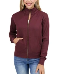Luxe Knit Raisin Zip Up Jacket -Active Aura Shop LuxeKnitZipUpJacket Raisin 2