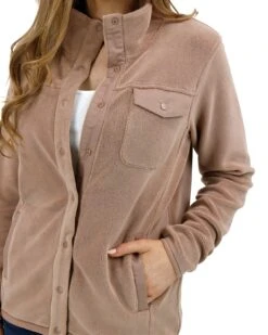 Luxe Cappuccino Teddy Fleece Jacket -Active Aura Shop LuxeTeddyBearJacket Cappuccino 3