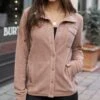 Luxe Cappuccino Teddy Fleece Jacket -Active Aura Shop LuxeTeddyBearSnapUpJacket Cappuccino 8