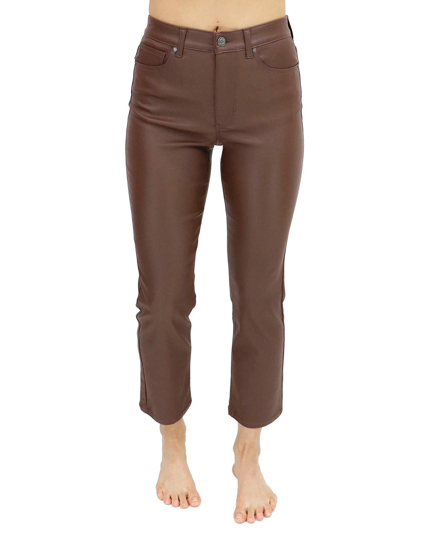 Faux Leather Straight Leg Cropped Denim 10 Faux Leather Straight Leg Cropped Denim - Image 8