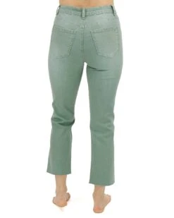 Mel's Fave Distressed Cropped Straight Leg Colored Denim In Dusty Olive -Active Aura Shop MelsFaveColoredDenim DustyOlive 2