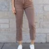 Mel's Fave Non Distressed Cropped Straight Leg Colored Denim In Vintage Wine