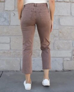 Mel's Fave Non Distressed Cropped Straight Leg Colored Denim In Vintage Wine -Active Aura Shop MelsFaveCroppedStraightLegColoredDenim NonDistressed VintageWine 7