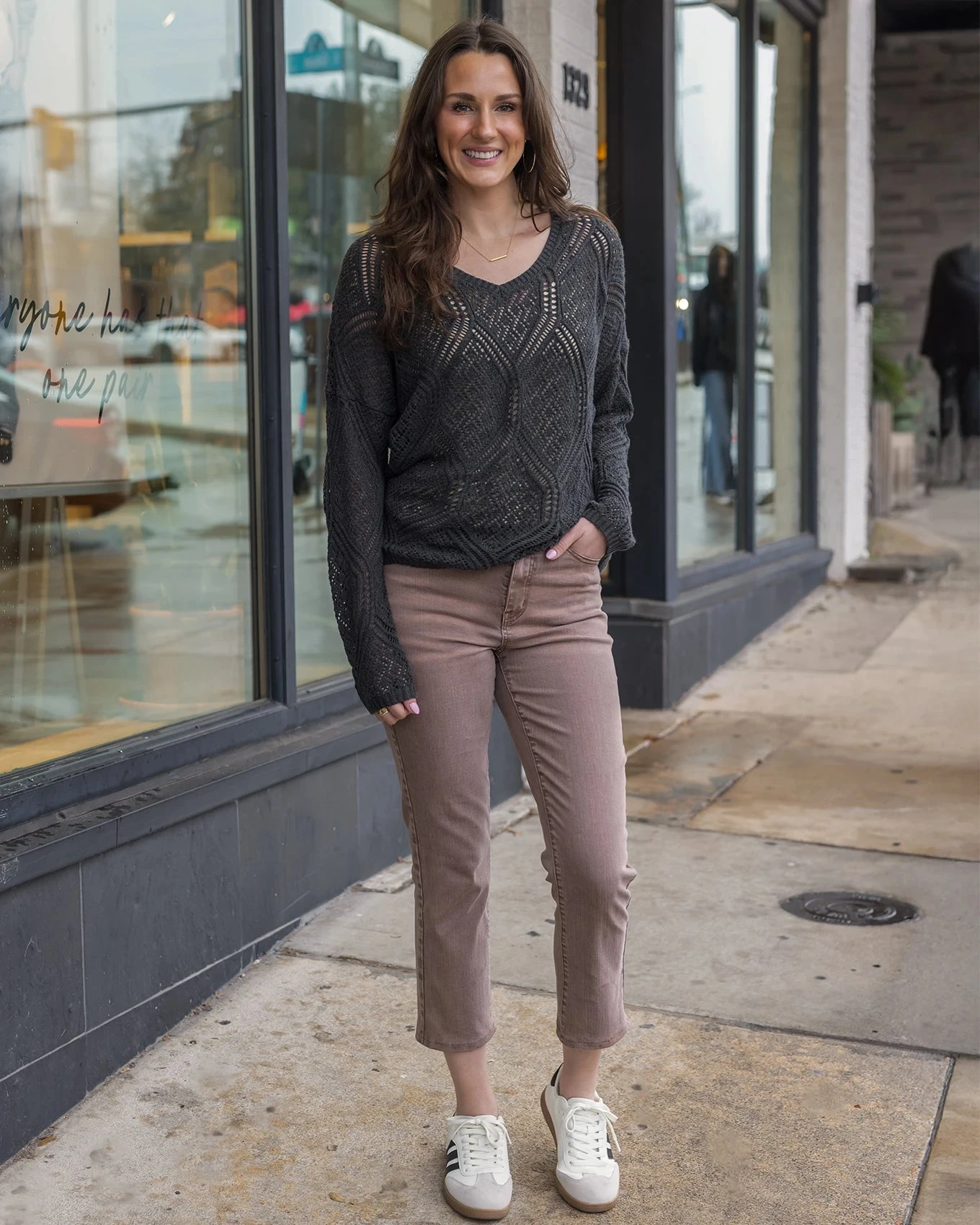 Mel's Fave Non Distressed Cropped Straight Leg Colored Denim In Vintage Wine - Image 2