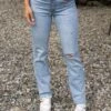 Mel's Fave Distressed Light Mid-Wash Full Length Jeans -Active Aura Shop MelsFaveFullLengthDenim LightMidWashDistressed 1 2