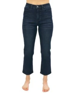 Mel's Fave Non Distressed Straight Leg Cropped Denim In Dark Denim -Active Aura Shop MelsFaveStraightLegCroppedDenim DarkWash 7
