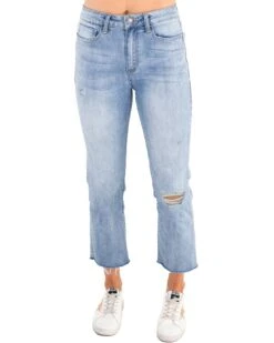 Mel's Fave Distressed Straight Leg Cropped Denim In Light Mid-Wash -Active Aura Shop MelsFaveStraightLegCroppedDenim LightMidWashSS24 1