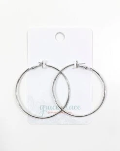 Mel's Favorite Hoop Earrings In Silver -Active Aura Shop MelsFavoriteHoopEarrings Silver 1