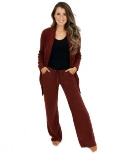 Bambü Cherry Walnut Wide Leg Lounge Pants -Active Aura Shop MelsSelfies L12