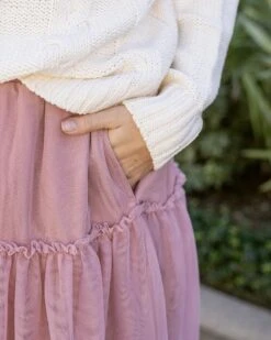 Mesh Tiered Blush Maxi Skirt -Active Aura Shop MeshTieredMaxiSkirt Blush 12