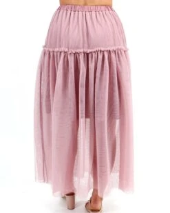 Mesh Tiered Blush Maxi Skirt -Active Aura Shop MeshTieredMaxiSkirt Blush 6