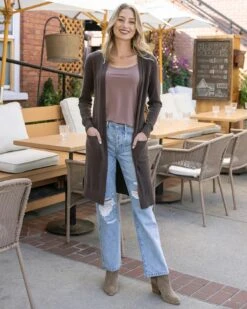 Micro Bambü Café Cardigan -Active Aura Shop MicroBambuDusterCardigan Cafe 8