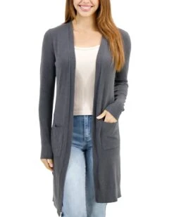 Micro Bambü Smoke Cardigan -Active Aura Shop MicroBambuDusterCardigan Smoke 1