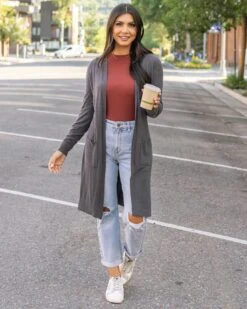 Micro Bambü Smoke Cardigan -Active Aura Shop MicroBambuDusterCardigan Smoke 6