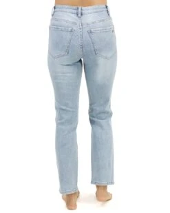 Mid-Rise Distressed Vintage Wash Girlfriend Jeans -Active Aura Shop MidRiseGirlfriendJeans VintageWash Distressed 2