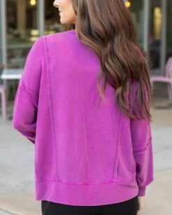 Mineral Washed Boysenberry Pullover Sweatshirt -Active Aura Shop MineralWashedPulloverSweatshirt Boysenberry 15