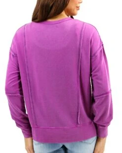 Mineral Washed Boysenberry Pullover Sweatshirt -Active Aura Shop MineralWashedPulloverSweatshirt Boysenberry 6