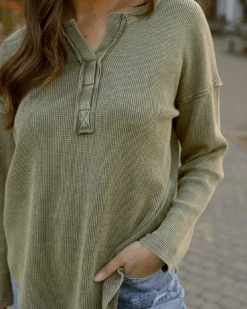 Mineral Washed Chive Waffle Henley -Active Aura Shop MineralWashedWaffleHenley Chive 11 682b39f7 dc75 4819 874d c4723af03d50
