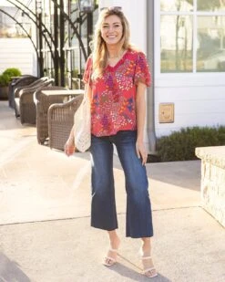 Mixed Print Floral Top In Mixed Floral -Active Aura Shop MixedPrintFloraltop MixedFloral 5