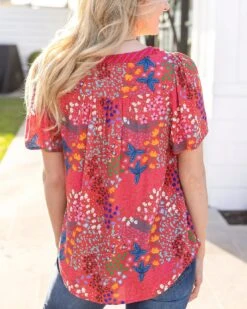 Mixed Print Floral Top In Mixed Floral -Active Aura Shop MixedPrintFloraltop MixedFloral 9