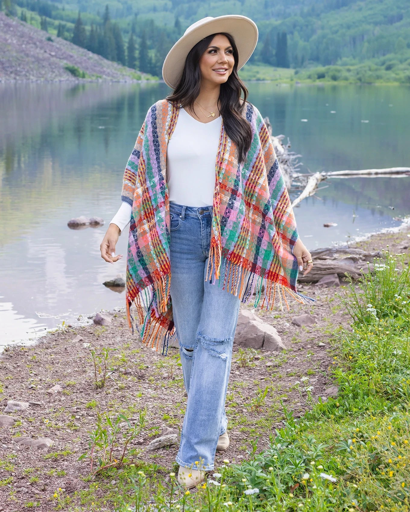 Modal V-Neck Ivory Long Sleeve Tee 5 Modal V-Neck Ivory Long Sleeve Tee - Image 3