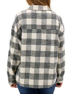 Flannel Ivory/Black Plaid Shacket - FINAL SALE 19 Flannel Ivory/Black Plaid Shacket - FINAL SALE -Active Aura Shop NeutralPlaidShacket IvoryBlackPlaid 4 1