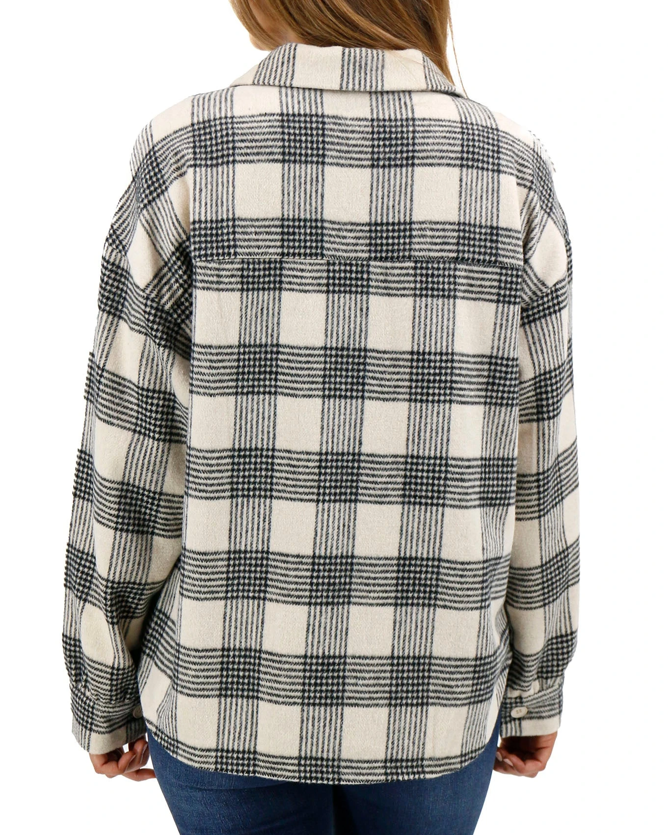 Flannel Ivory/Black Plaid Shacket - FINAL SALE 10 Flannel Ivory/Black Plaid Shacket - FINAL SALE - Image 8