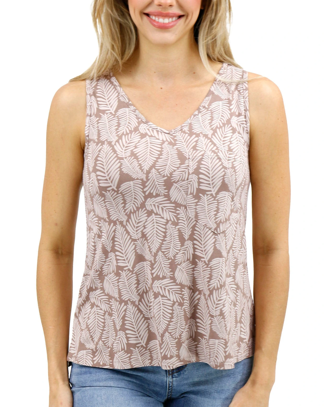 New Neutral Leaf Perfect Pocket V-Neck Tank - FINAL SALE 8 New Neutral Leaf Perfect Pocket V-Neck Tank - FINAL SALE - Image 6