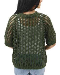 Open Knit Olive Short Sleeve Pullover -Active Aura Shop OpenKnitShortSleeveTop Olive 2 233bc312 afbd 45bc 87d5 74782fbc7682