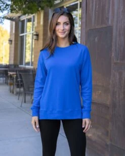 Original Essentials Cobalt Long Sleeve Tee -Active Aura Shop OriginalEssentialsLongSleeveTee Colbalt 10