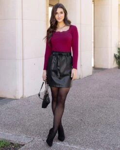 Perfect Fit Mixed Berries Lace Ribbed Top - FINAL SALE -Active Aura Shop PerfectFitLaceRibbedTop MixedBerries 3