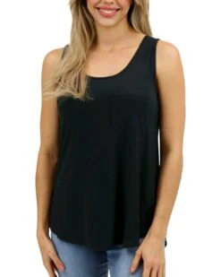Black Perfect Pocket Scoop Neck Tank -Active Aura Shop PerfectPocketTank ScoopNeck Black 1