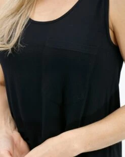 Black Perfect Pocket Scoop Neck Tank -Active Aura Shop PerfectPocketTank ScoopNeck Black 2