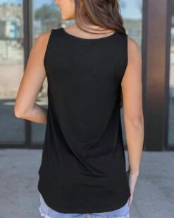 Black Perfect Pocket Scoop Neck Tank -Active Aura Shop PerfectPocketTank ScoopNeck Black 7