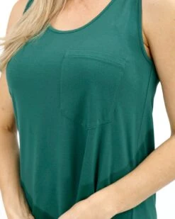 Deep Green Perfect Pocket Scoop Neck Tank - FINAL SALE -Active Aura Shop PerfectPocketTank ScoopNeck DeepGreen 2