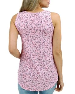 Pink Mini Floral Perfect Pocket Scoop Neck Tank - FINAL SALE -Active Aura Shop PerfectPocketTank ScoopNeck PinkMiniFloral 2