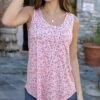 Pink Mini Floral Perfect Pocket Scoop Neck Tank - FINAL SALE -Active Aura Shop PerfectPocketTank ScoopNeck PinkMiniFloral 5