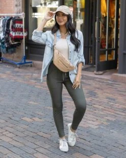 Olive Performance Jogger Leggings - FINAL SALE -Active Aura Shop PerformanceJoggerLeggings Olive 3