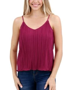 Pleated Deep Berry Tank Top - FINAL SALE -Active Aura Shop PleatedTankTop DeepBerry 1