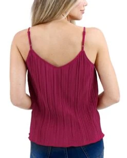 Pleated Deep Berry Tank Top - FINAL SALE -Active Aura Shop PleatedTankTop DeepBerry 2