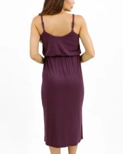 Pocketed Blouson Dress In Italian Fig -Active Aura Shop PocketedBlousonDress ItalianFig 8