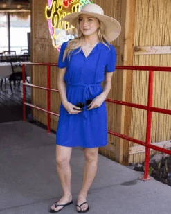 Poolside Cobalt Terry Cloth Dress -Active Aura Shop PoolsideTerryClothDress Colbalt 3